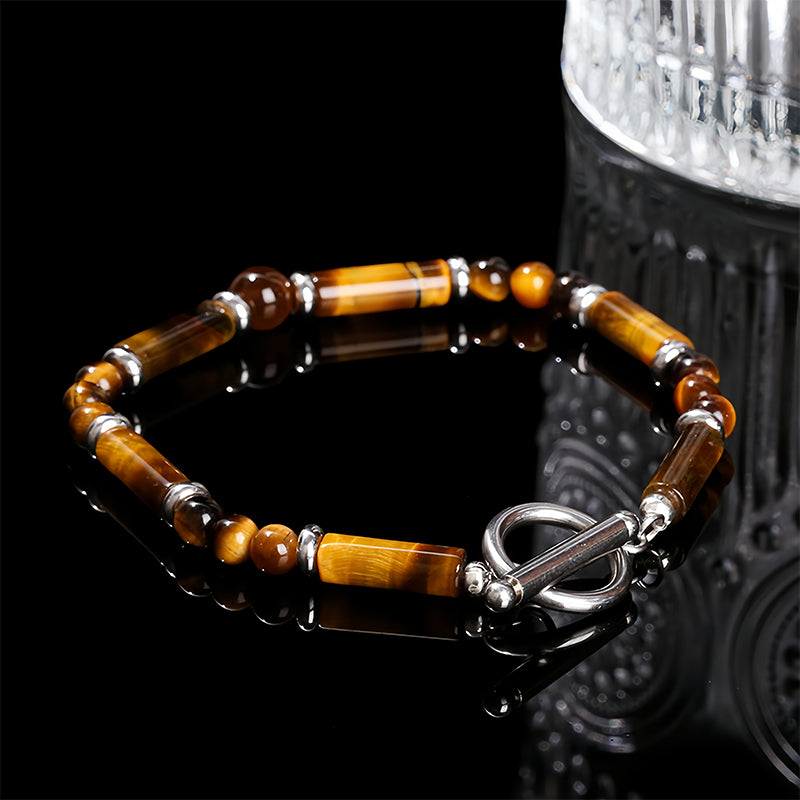 Natural Tiger Eye Stone Delicate Yoga Bracelet Gift for Women