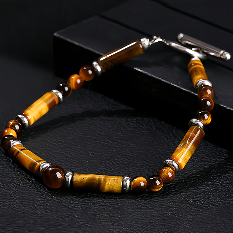 Natural Tiger Eye Stone Delicate Yoga Bracelet Gift for Women