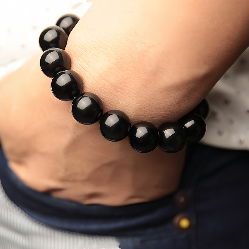 Handmade Crystal Gemstone Protection Healing OBSIDIAN Bracelet