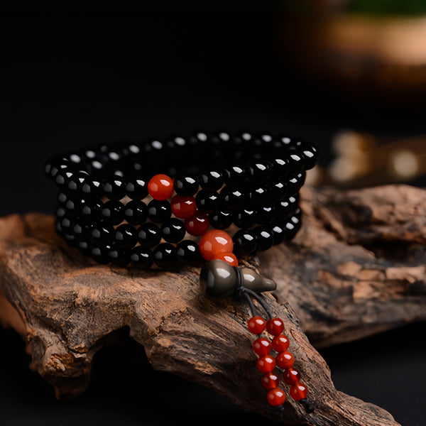 Natural Silver Obsidian 108 beads Energy Healing Gemstone Bracelets