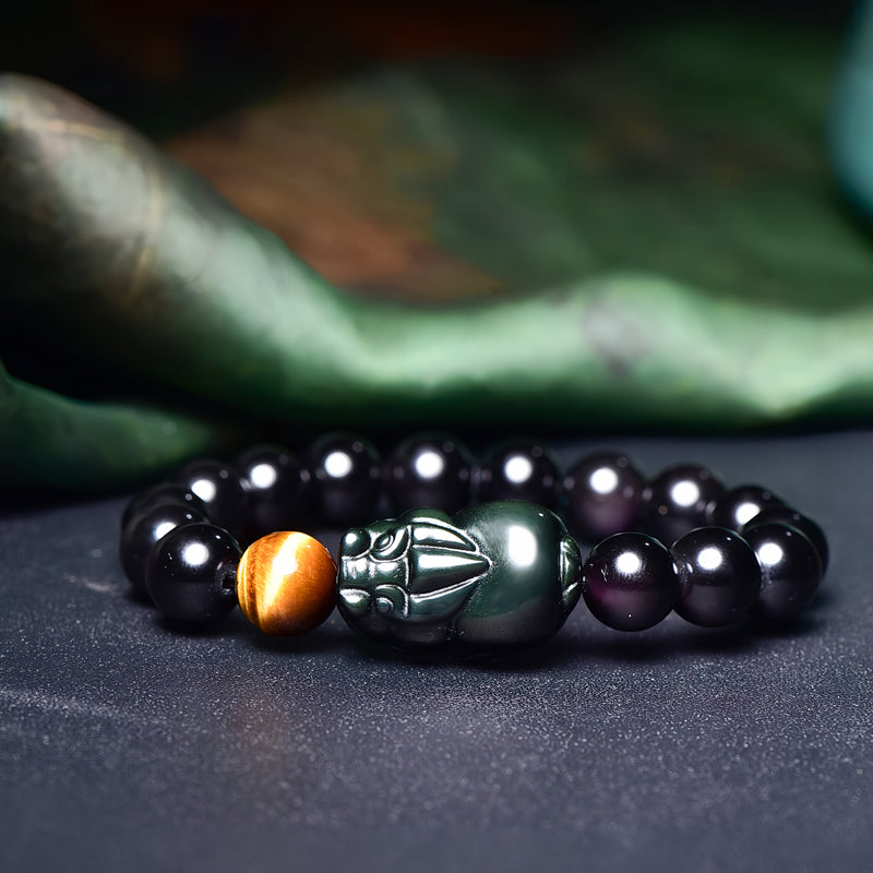 Natural Black Natural Obsidian Stone Bracelets for Men Women Bracelet Jewelry