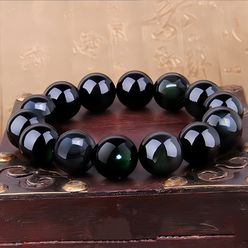 Handmade Crystal Gemstone Protection Healing OBSIDIAN Bracelet