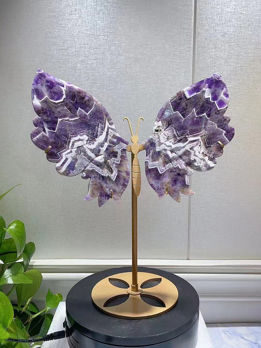 Natural Amethyst Butterfly Wings Carved Crystal,Crystal Healing Butterfly