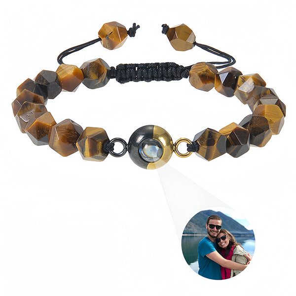 Custom Photo Projection Bracelet with Birthstone,Photo Memorial Bracelet