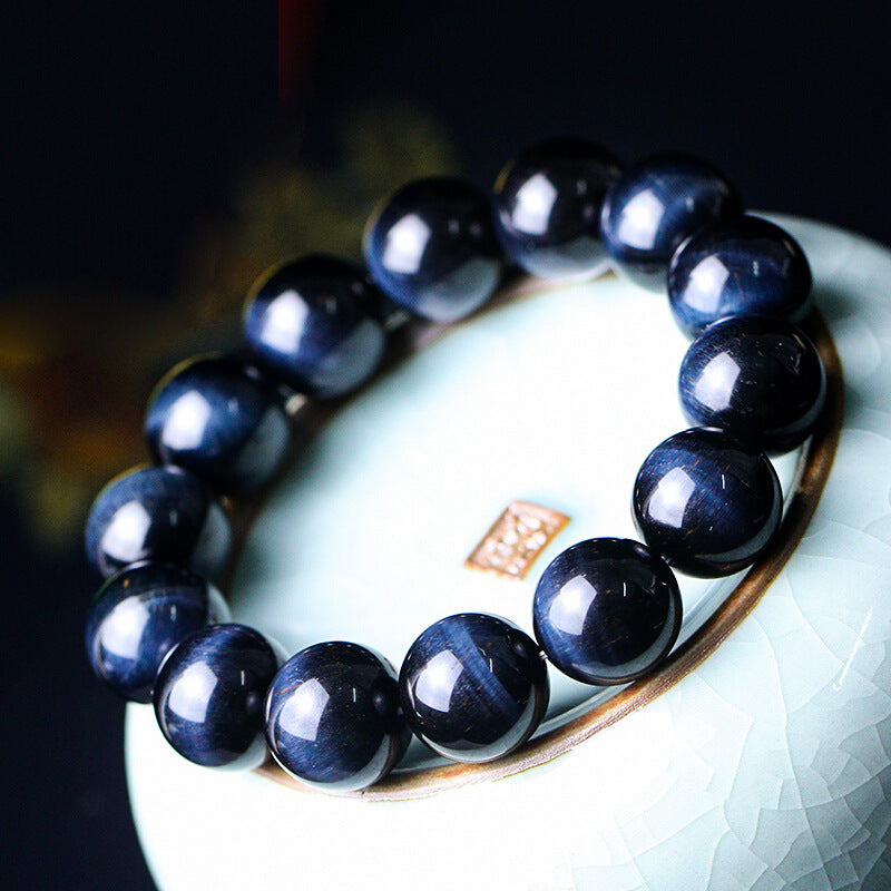 Natural Gemstone Bead Blue Tiger Eye Bracelet