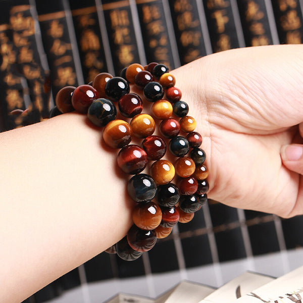 Natural Tiger Eye Stones Crystal Healing Bracelet