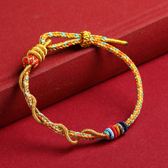 Sunnycrystals Handmade Chinese Snake New Year Lucky Red Strings Bracelet