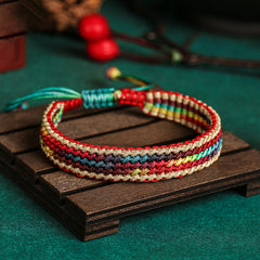 Tibetan Handmade Multicolored Protection Braided String Bracelet