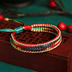 Tibetan Handmade Multicolored Protection Braided String Bracelet