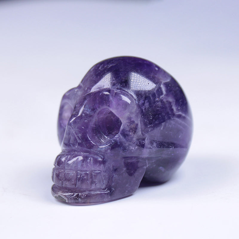 Natural Hand carved Dream amethyst skull,Quartz crystal Reiki healing