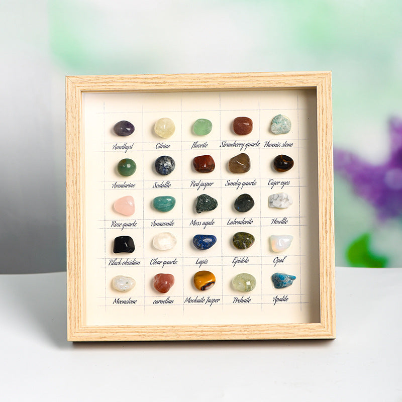 8.5"x8.5" Framed Crystal Art, Yoga Lover Crystal Gift , Photo Frame,Healing Crystals