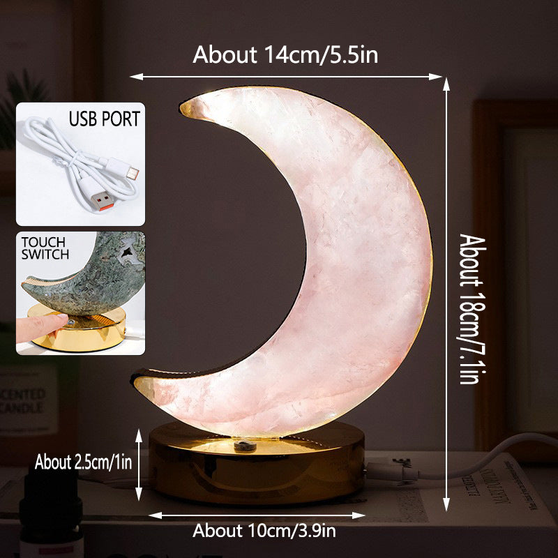 6.3“Natural Crystal &Hand Crafted Night Light Lamp