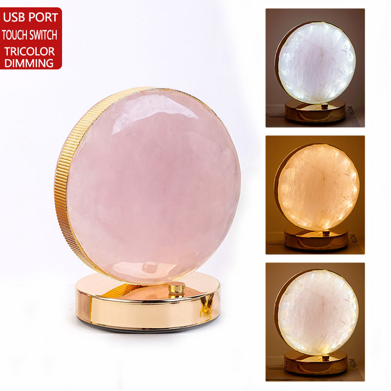 6.3“Natural Crystal &Hand Crafted Night Light Lamp