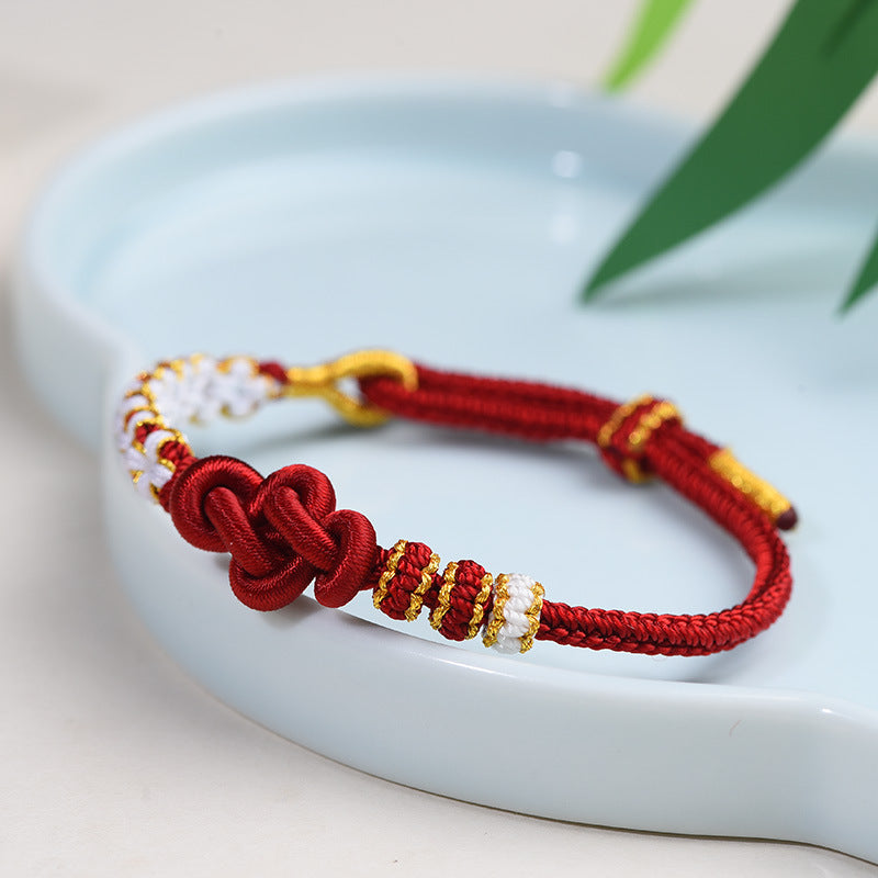 Sunnycrystal Handmade Lucky And Wishful Red String Bracelet