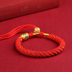 Sunnycrystal Tibetan Six Word Truth Handmade Woven Red Rope String