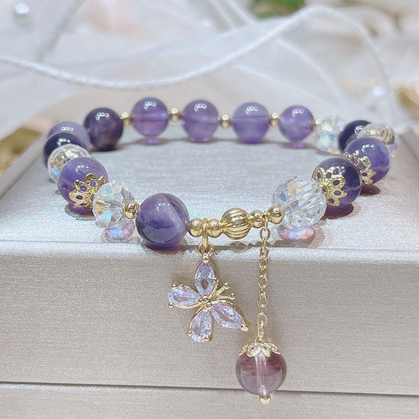 Top Natural Purple Amethyst Quartz Bracelet Jewelry Women Bracelets