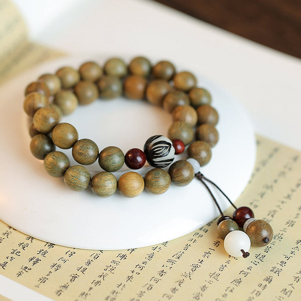 lignum vitae and olive wood islamic prayer beads bracelet