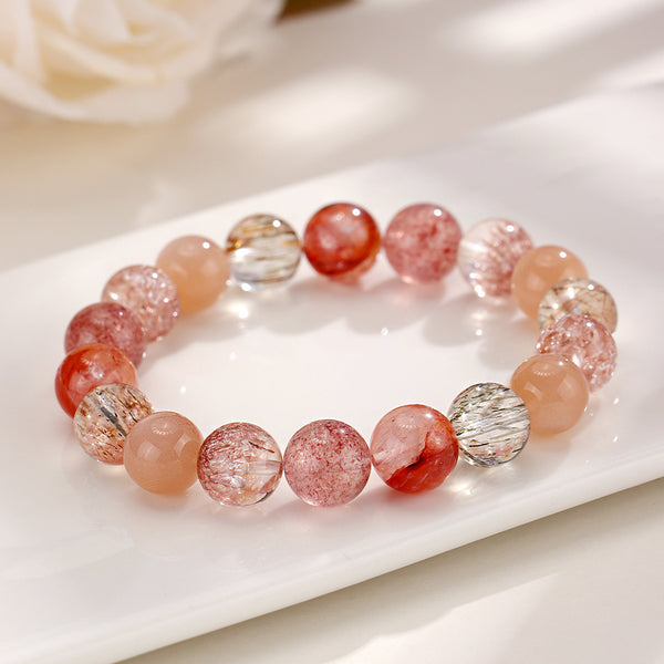 High Quality Gorgeous Natural Red Hematoid Quartz Bracelet