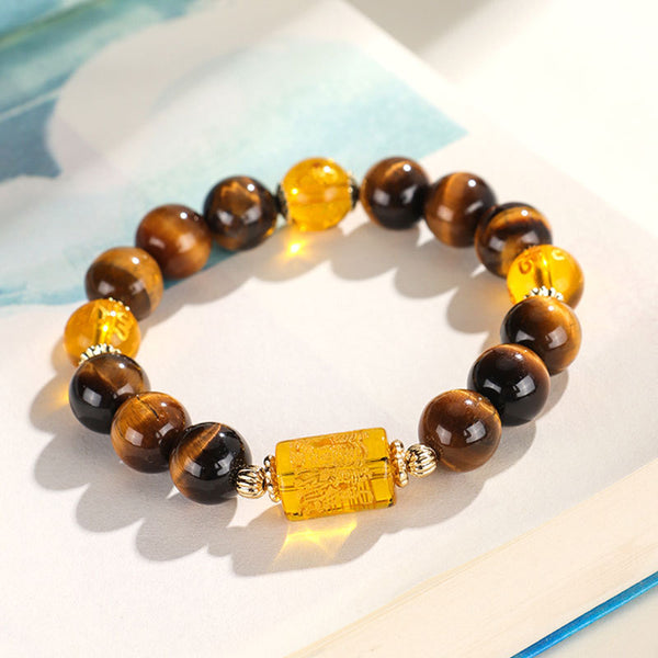 Yellow Tiger Eye Gemstone Beads Genuine Natural Gemstone Round Loose Beads Bracelet